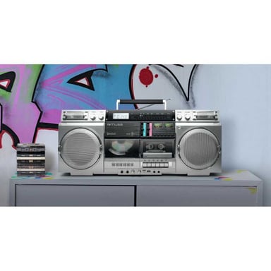 Muse M-380 GBS Boombox portable stéréo CD cassette Argent - vue 2