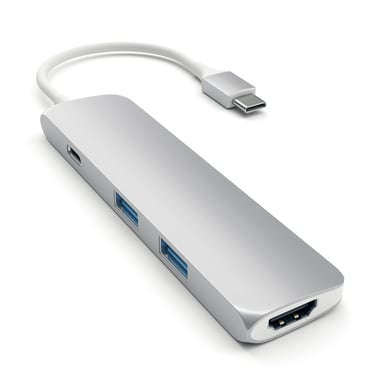 Satechi ST-CMAS hub & concentrador USB 3.2 Gen 1 (3.1 Gen 1) Tipo-C 5000 Mbit/s Plata