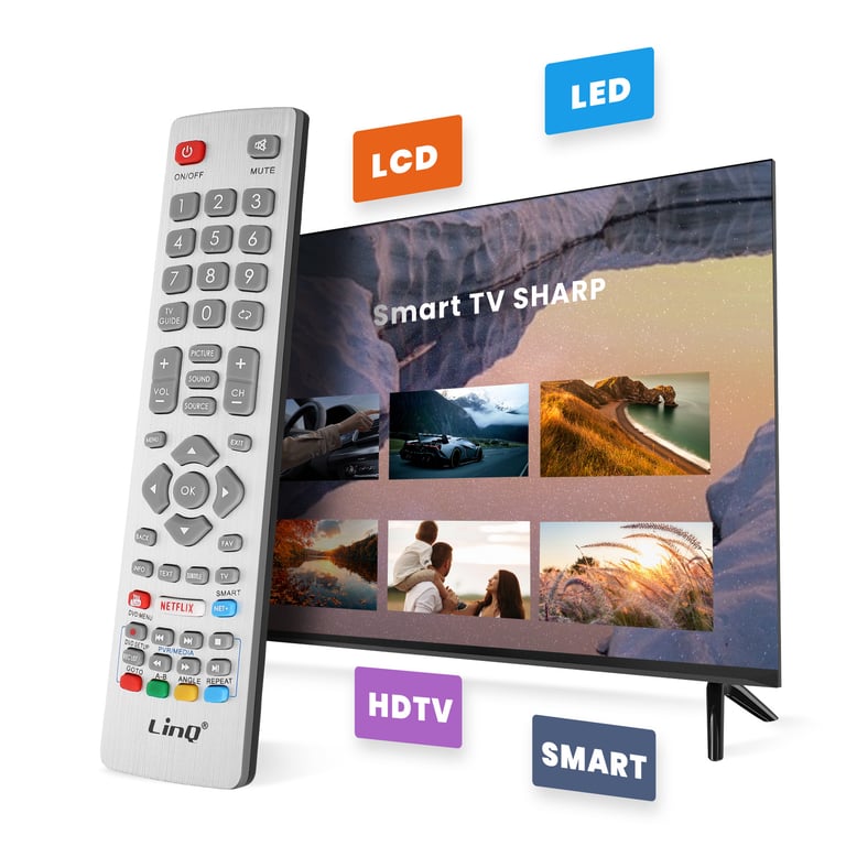 Télécommande Universelle pour Téléviseur Sharp Touches Complètes Portée 8m Neuf - vue 2