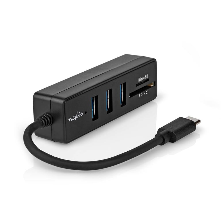 Nedis Hub USB C 3.0 + Lecteur carte micro SD