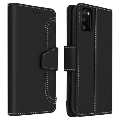 Housse pour Samsung Galaxy A41 Étui Folio Portefeuille Fonction Support Noir