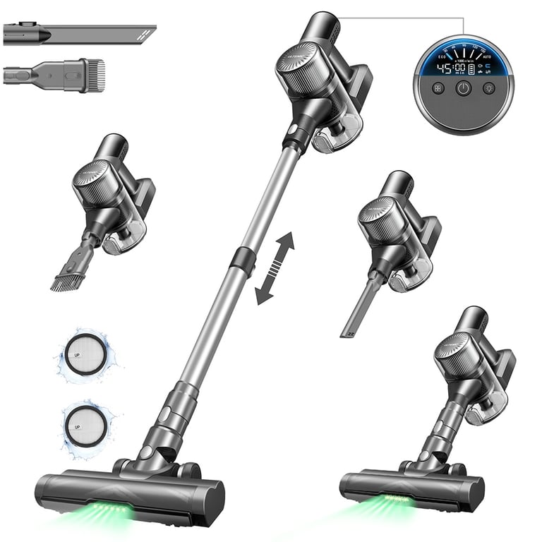 Aspirateur Sans Fil Ultenic U12 Vesla, Aspiration Puissante 40Kpa, Brosse Anti-Emmêlement, Autonomie 45Min, Phares Led Pour Nettoyage Maison & Voiture - Bon État