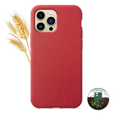 Coque silicone unie Biodégradable Rouge compatible Apple iPhone 13 Pro Max