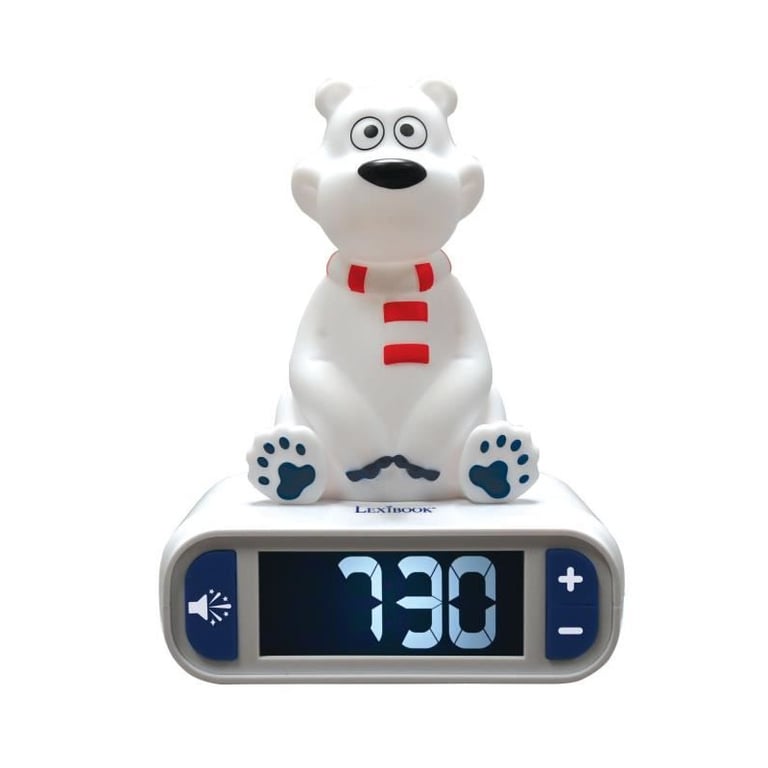 Réveil digital Ours avec veilleuse lumineuse en 3D et effets sonores LEXIBOOK Neuf