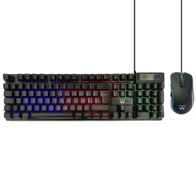 Ewent PL3201 teclado Ratón incluido Juego USB QWERTY Español Negro
