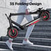 Patinete eléctrico plegable OOK-TEK V10 Pro, batería de 36 V y 15 Ah con control por app - rojo