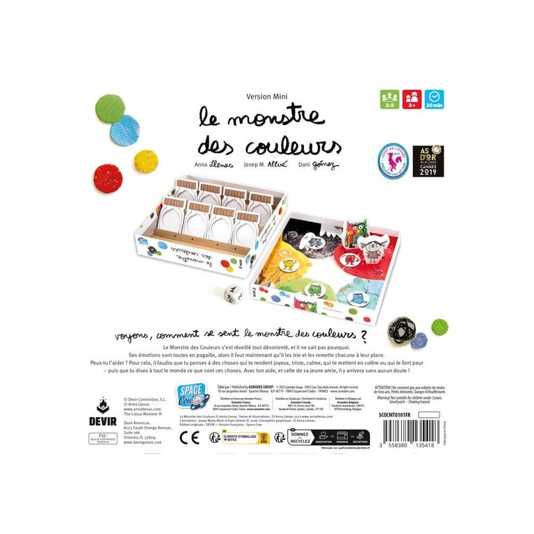 Asmodee Le Monstre Des Couleurs Mini 30 Min Jeu De Société Jeu De Rôles - vue 10