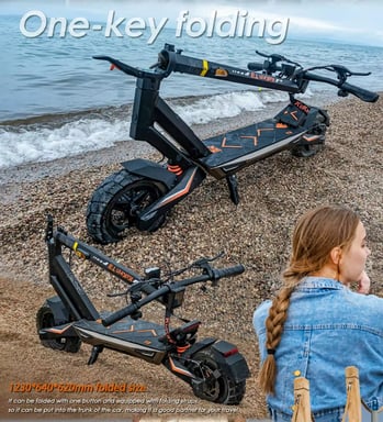 Patinete eléctrico plegable KuKirin T3, motor de 800 W, batería de 48 V y 15,6 Ah, ruedas de 10 pulgadas