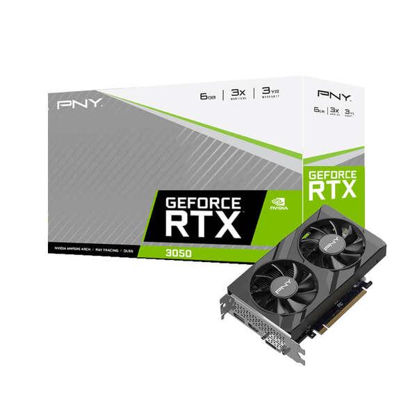 PNY VGA GEFORCE RTX 3050 RTX 3050 6GB VERTO DUAL FAN DLSS 3 Neuf