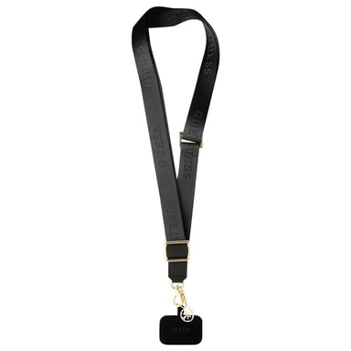 Guess Bandoulière pour Téléphone Réglable en Nylon avec Pendentif Noir - vue 1
