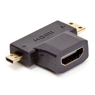 D2 Diffusion D2ADPMICROMINIScambiatore di genere del cavo HDMI Tipo A (Standard) Mini-HDMI + Micro-HDMI Nero