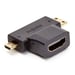 D2 Diffusion D2ADPMICROMINIScambiatore di genere del cavo HDMI Tipo A (Standard) Mini-HDMI + Micro-HDMI Nero