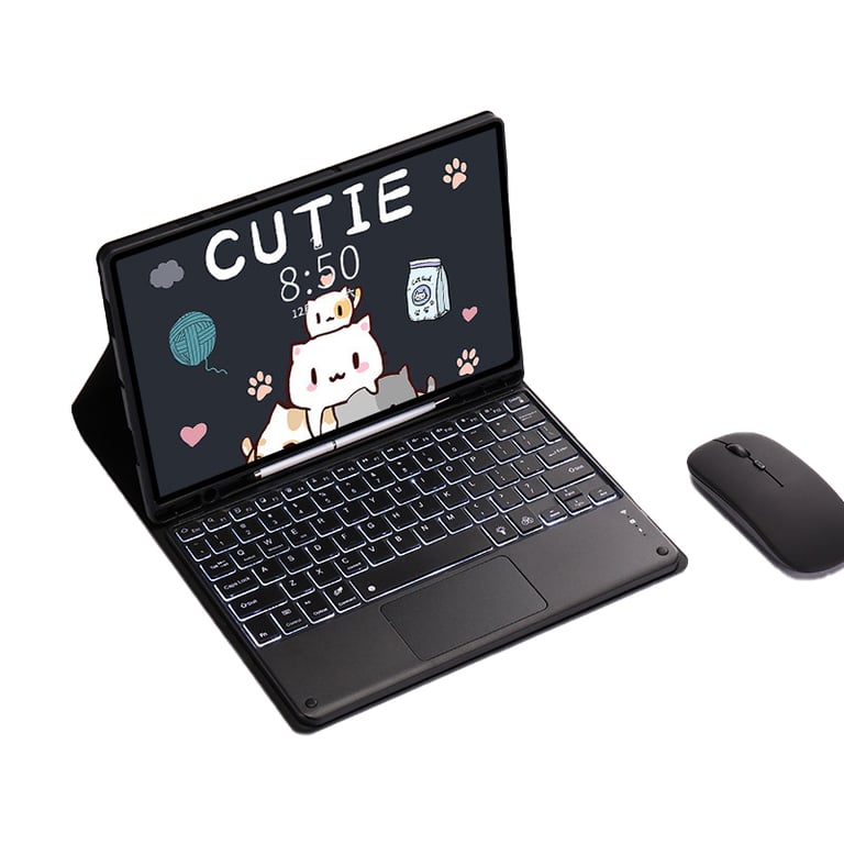 INF Clavier et souris Bluetooth pour Samsung Galaxy Tab Samsung Galaxy Tab S7+/S8+/S7FE 124 pouces