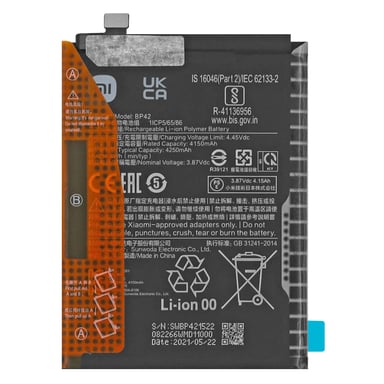 Batterie Interne pour Xiaomi Mi 11 Lite 4250mAh Original BP42 Noir
