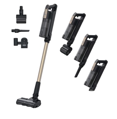 Hoover HF310P 011 Aspirateur-balai 2 en 1 Batterie Sec HEPA Sans sac 0,7 L 400 W Noir, Métallique 2,5 Ah