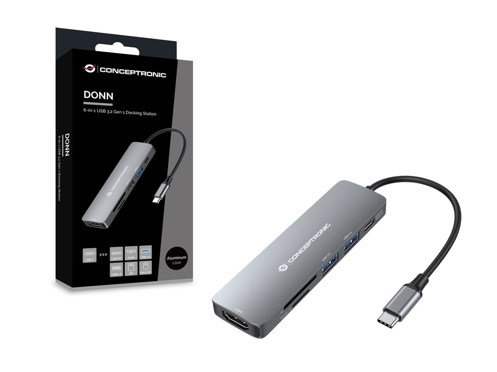 Conceptronic DONN11G station d'accueil Avec fil USB 3.2 Gen 1 3.1 Gen 1 Type C Neuf - vue 2