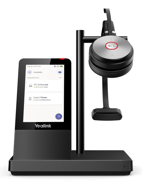 Yealink WH66 Mono Teams Systèmes de conférences audio personnelle Sans fil Arceau Bureau/Centre d'appels USB Type-A