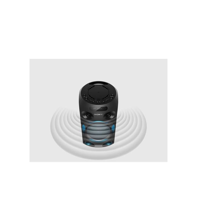 SONY MHCV02 - Monobloque de alta potencia - Altavoz con asa - Bluetooth - Lector de CD - Toma de micrófono