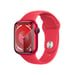 Watch Series 9 GPS, boitier en aluminium de 41 mm avec boucle en caoutchouc, Rouge, S/M