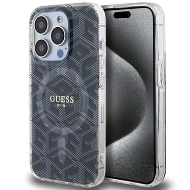 Custodia Guess per iPhone 15 Pro 6,1'' nera Custodia rigida IML GCube MagSafe