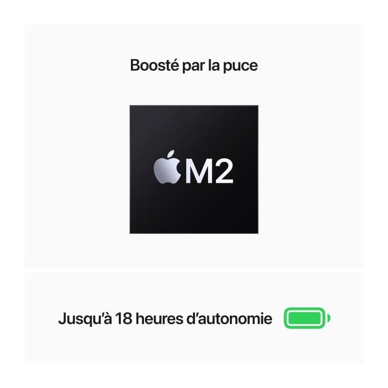 MacBook Air M2 (2022) 13.6', 3.5 GHz 512 Go 8 Go  Apple GPU 8, Minuit - AZERTY