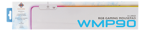 DELTACO GAMING - WHITE LINE WMP90 - Tappetino per mouse XL RGB, spessore 4 mm, 900x360 mm