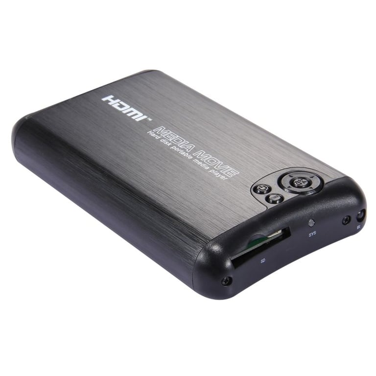 Lecteur Multimédia HD Télécommande Passerelle HDMI Carte SD Disque Dur  Externe SATA