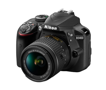 Nikon D3400 + AF-P DX 18-55 mm 1:3.5-5.6G VR Kit fotocamera SLR 24,2 MP CMOS 6000 x 4000 pixel Nero