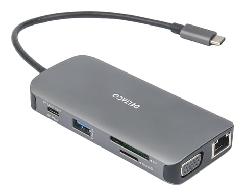 USB-C dockingstation 3x USB-A, SD/micr