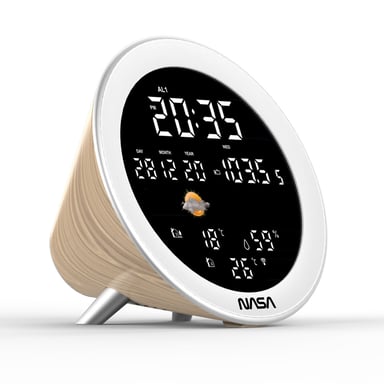 Station météo et enceinte Bluetooth Nasa WSP1700 avec radio réveil Bois