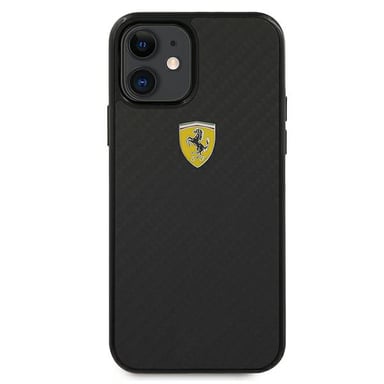 Funda Ferrari para iPhone 12 mini 5,4'' en carbono real sobre la pista