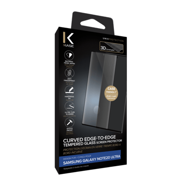 Protection d'écran en verre trempé Bord à  Bord Incurvé pour Samsung Galaxy Note20 Ultra, Noir