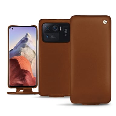 Funda de piel Xiaomi Mi 11 Ultra - Solapa vertical - Marrón - Piel lisa