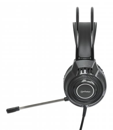 Manhattan 180696 auricular y casco Auriculares Alámbrico Diadema Juego USB tipo A Negro