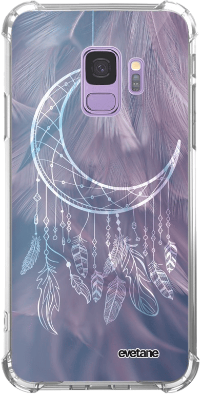 Evetane Coque Samsung Galaxy S9 anti-choc souple angles renforcés transparente Motif Lune Attrape Rê