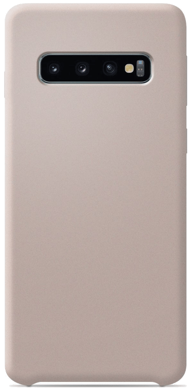Coque silicone unie compatible Soft Touch Sable rosé Samsung Galaxy S10 Plus