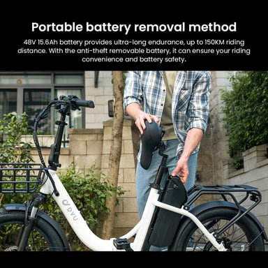 DYU C9 Bicicletta elettrica pieghevole 250W 48V 15,6Ah Verde