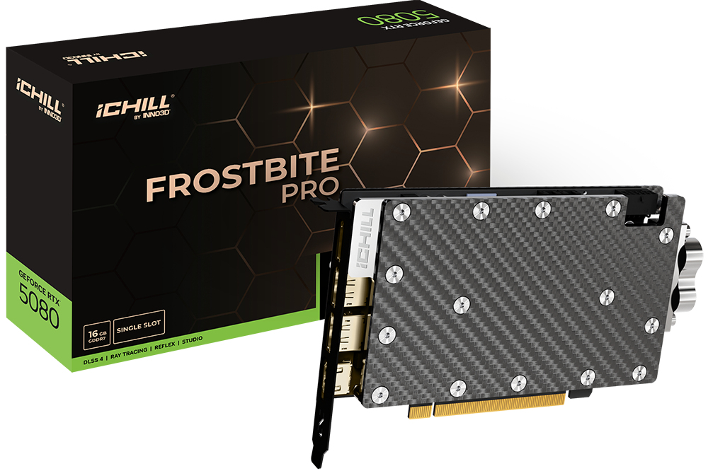 INNO3D iChill GeForce RTX 5080 Frostbite Pro NVIDIA GDDR7 - vue 3