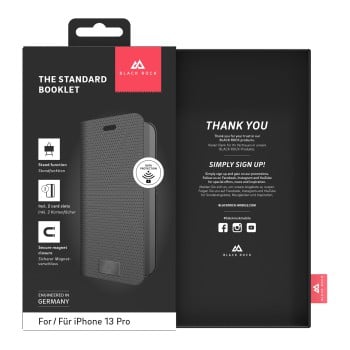 Etui portefeuille ''The Standard'' pour Apple iPhone 13 Pro, noir