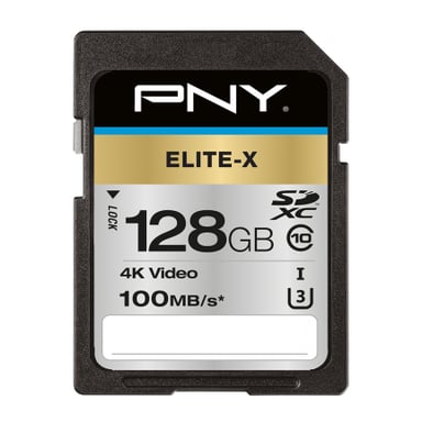 PNY Elite-X 128 GB SDXC UHS-I Classe 10 (FC 128GB Elite-X CL10 UHS-3 SD XC)