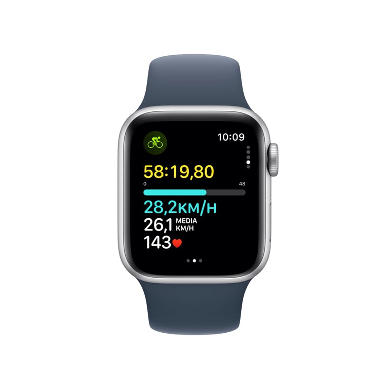 Apple Watch SE OLED 40 mm Numérique 324 x 394 pixels Écran tactile Argent Wifi GPS (satellite), M/L