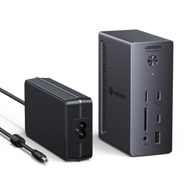 Revodok Max 13 en 1 Thunderbolt 4 Dock 40Gbps avec 2 TBT4 et 1 DisplayPort Multi USB Data RJ45 1GbE SD TF 3.5mm Port Station d'accueil Dual 4K 60Hz Unique 8K 30Hz Écran Extension
