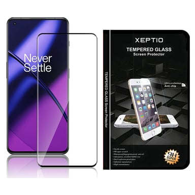 Protection écran complet Vitre en verre trempé Full cover noir pour OnePlus 11 / One Plus 11 5G  -  XEPTIO