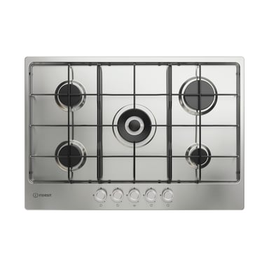 Indesit THP 752 W/IX/I 1 Acciaio inossidabile Integrato 75 cm Gas 5 zona(e)