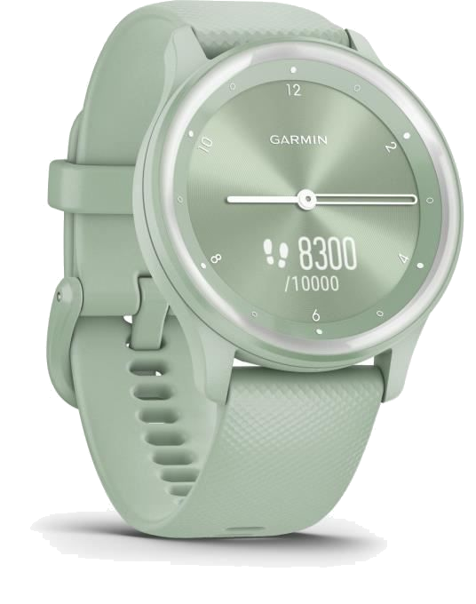 GARMIN Vivomove Sport - Montre de sport connectée à aiguilles et écran tactile - Vert d'eau silver