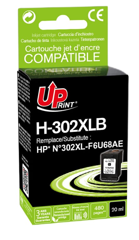 UPrint Cartouche compatible 302XL F6U68AE - vue 2