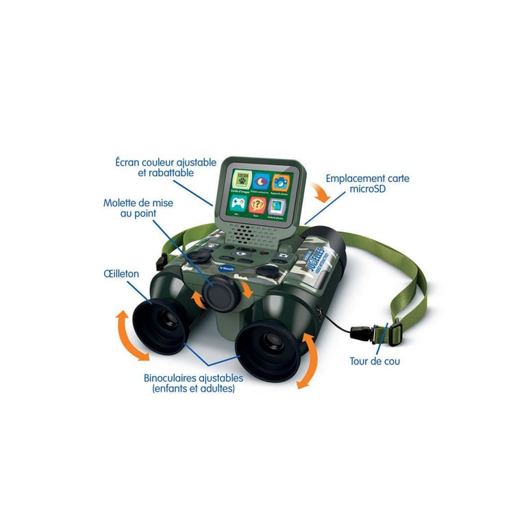 Jumelles vidéo interactives VTech GENIUS 10x écran couleur 2 4 vision nocturne infrarouge appareil photo et contenus BBC Multicolores Neuf - vue 2