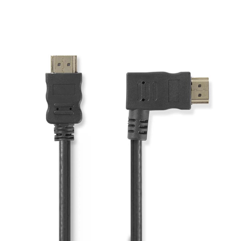 Nedis Câble Hdmi Coudé À Droite Haute Vitesse Avec Ethernet Noir (1.5 Mètre)