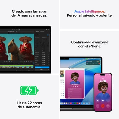 MacBook Pro M5 Pro (2026) de 14'', 2 TB, RAM 24 GB, GPU Apple 20, negro espacial - QWERTY ES
