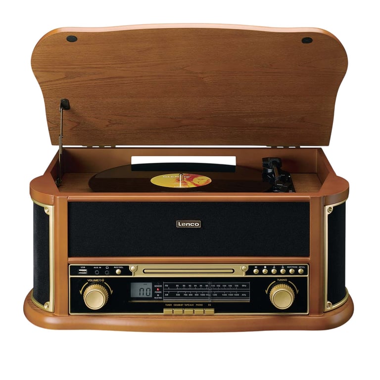 vinyle rétro en bois Lenco Classic Phono TCD 2551WD - vue 2